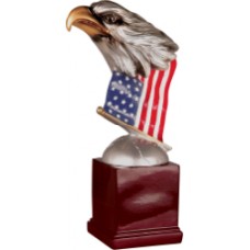 EGL78  Eagle Head and Flag on Resin Base 